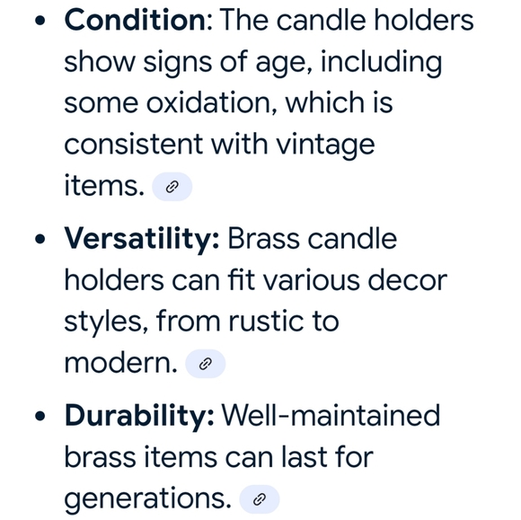 Pair of Vintage Solid Brass Etched Large Candle Holders Wide Bass Oxidation Tone - Picture 14 of 14